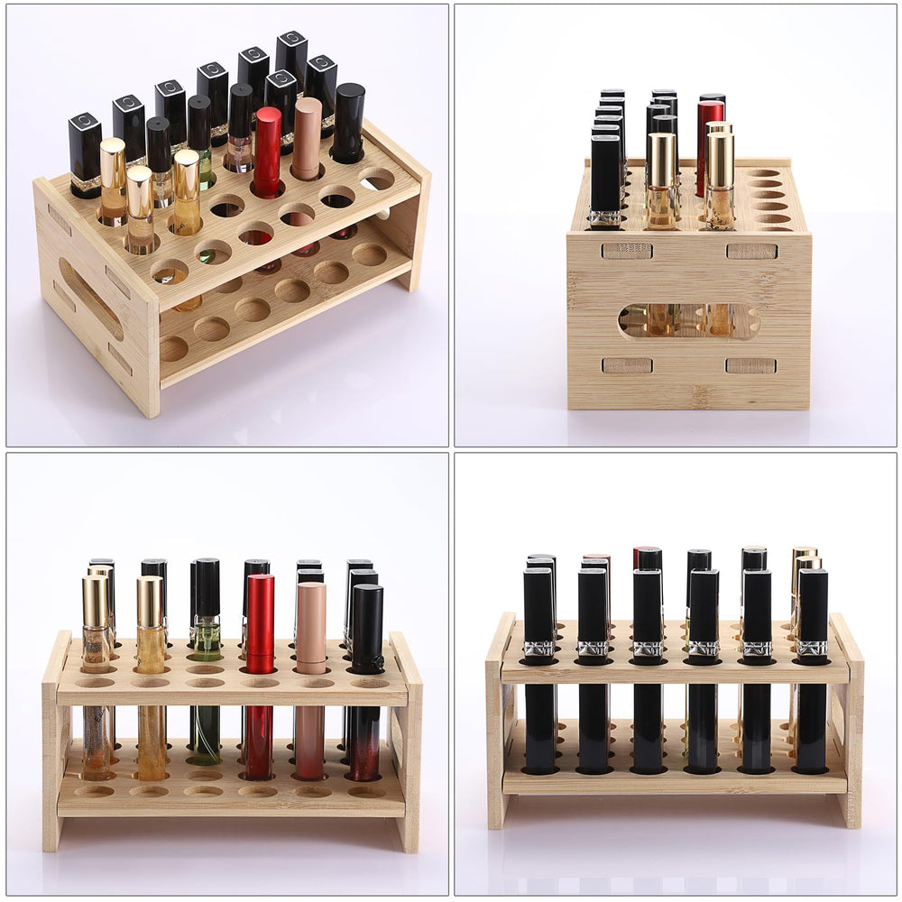 Elldoo support gloss à lèvres en bambou, rangement compact