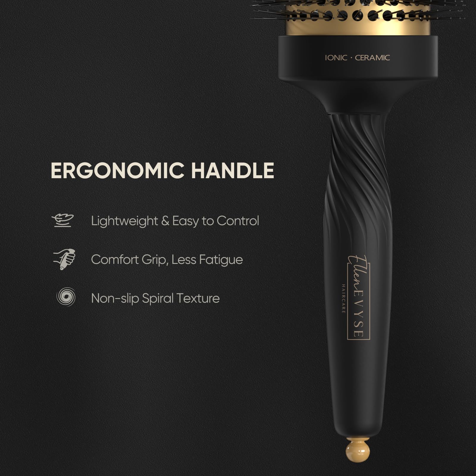 Texture lisse et volume accru grâce à la brosse Ellen Evyse