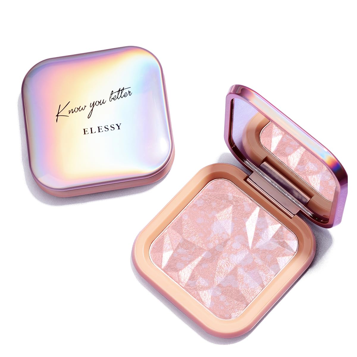 ELLESY Palette Arc-en-Ciel Lumineux, étui compact pour éclat rapide et durable.