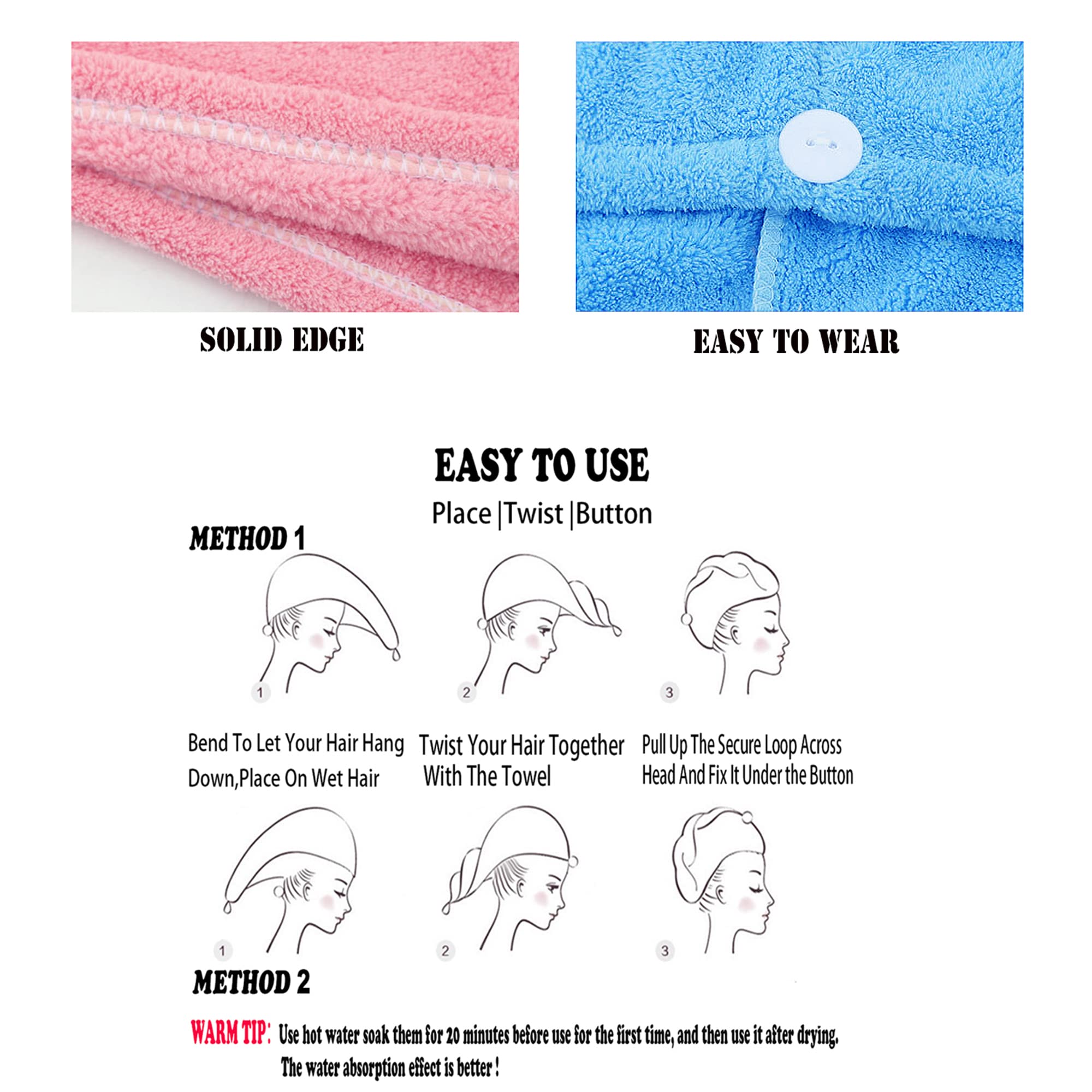 ELLEWIN lot de 3 turbans microfibre, solution économique et pratique.