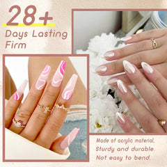 ELLEWIN ongles clairs carré: couverture complète et résistance.