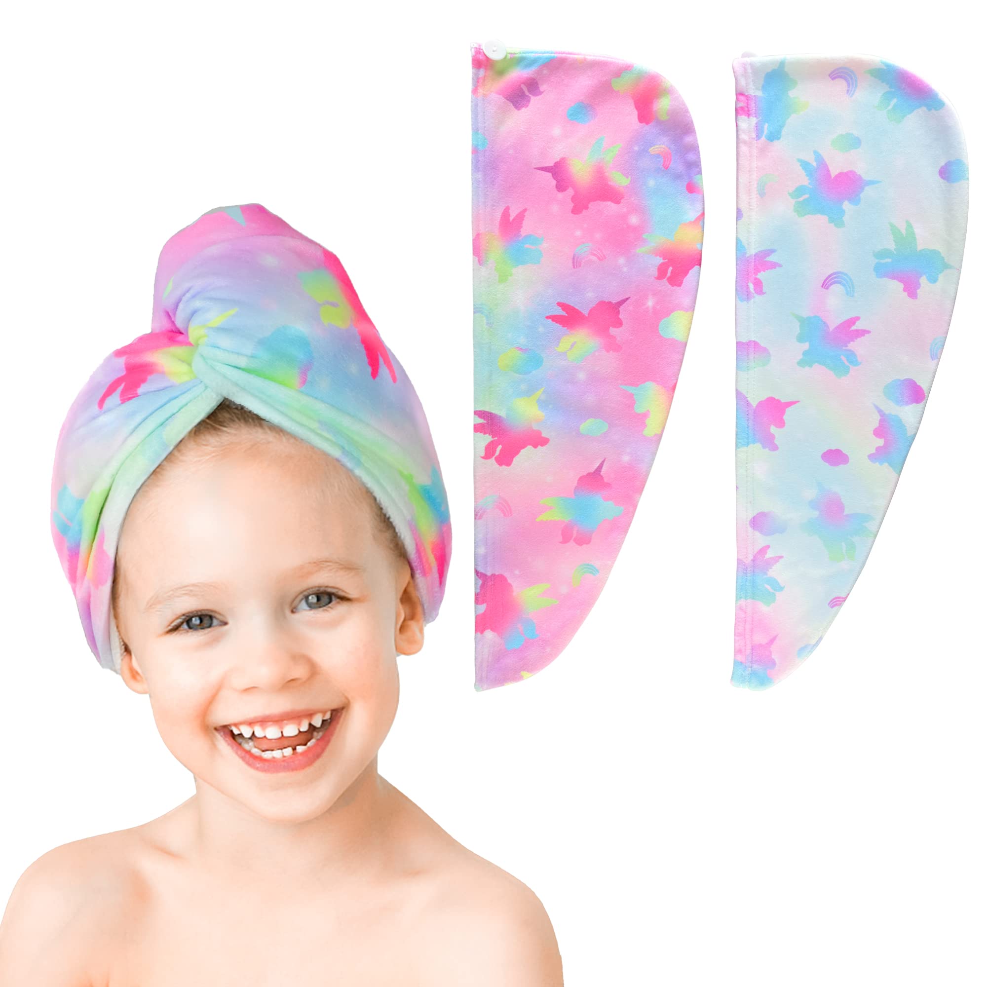 ELLEWIN serviette microfibre pour cheveux, lot deux, absorption rapide et pratique après la douche.