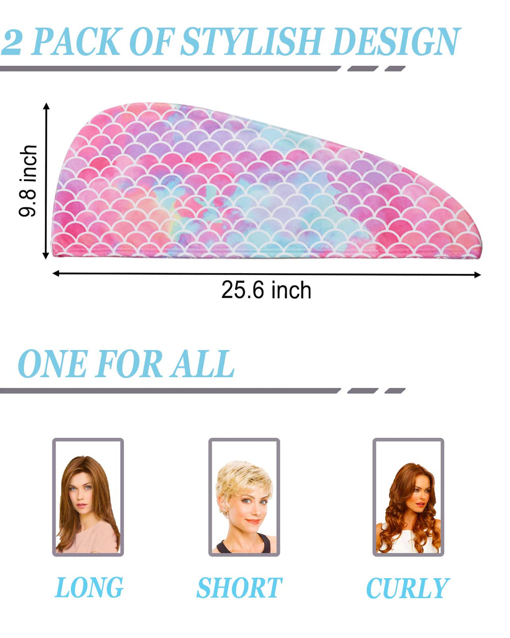 ELLEWIN tissu microfibre absorbant sèche les cheveux rapidement sans goutter.