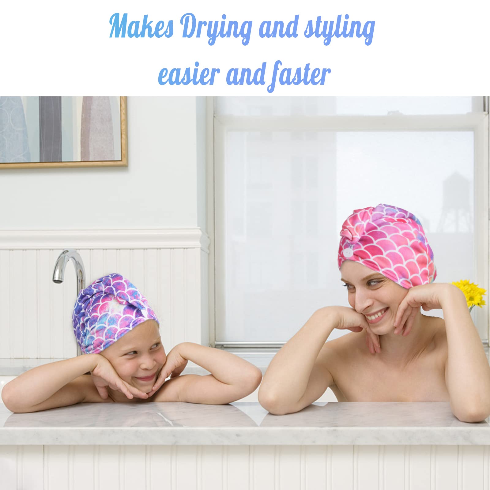 ELLEWIN turban-capillaire convient à tous types de cheveux, sèche en douceur.