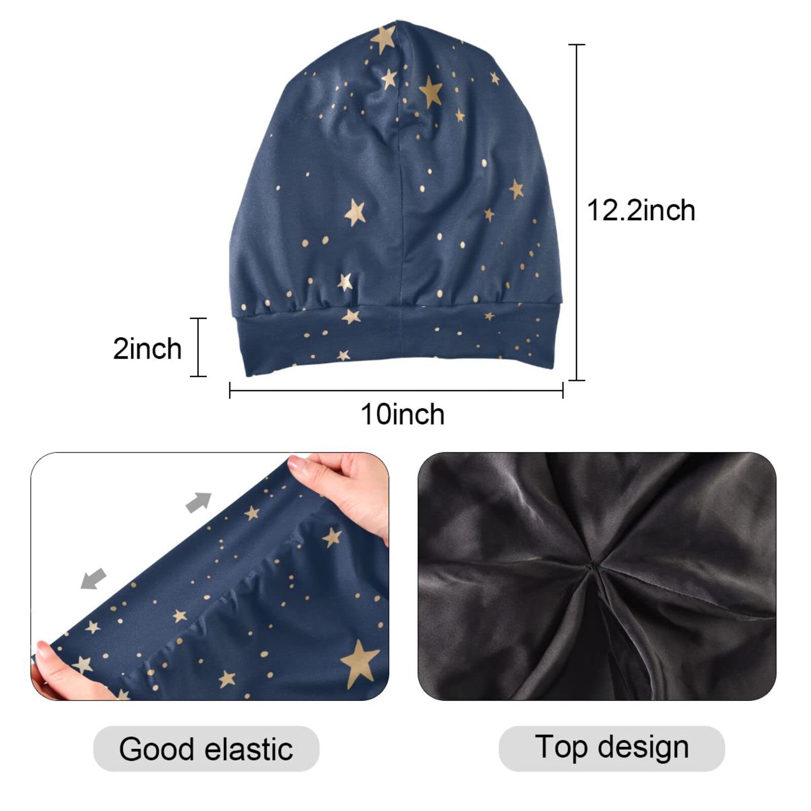 ElliTarr bonnet satin prévention des noeuds pour cheveux long