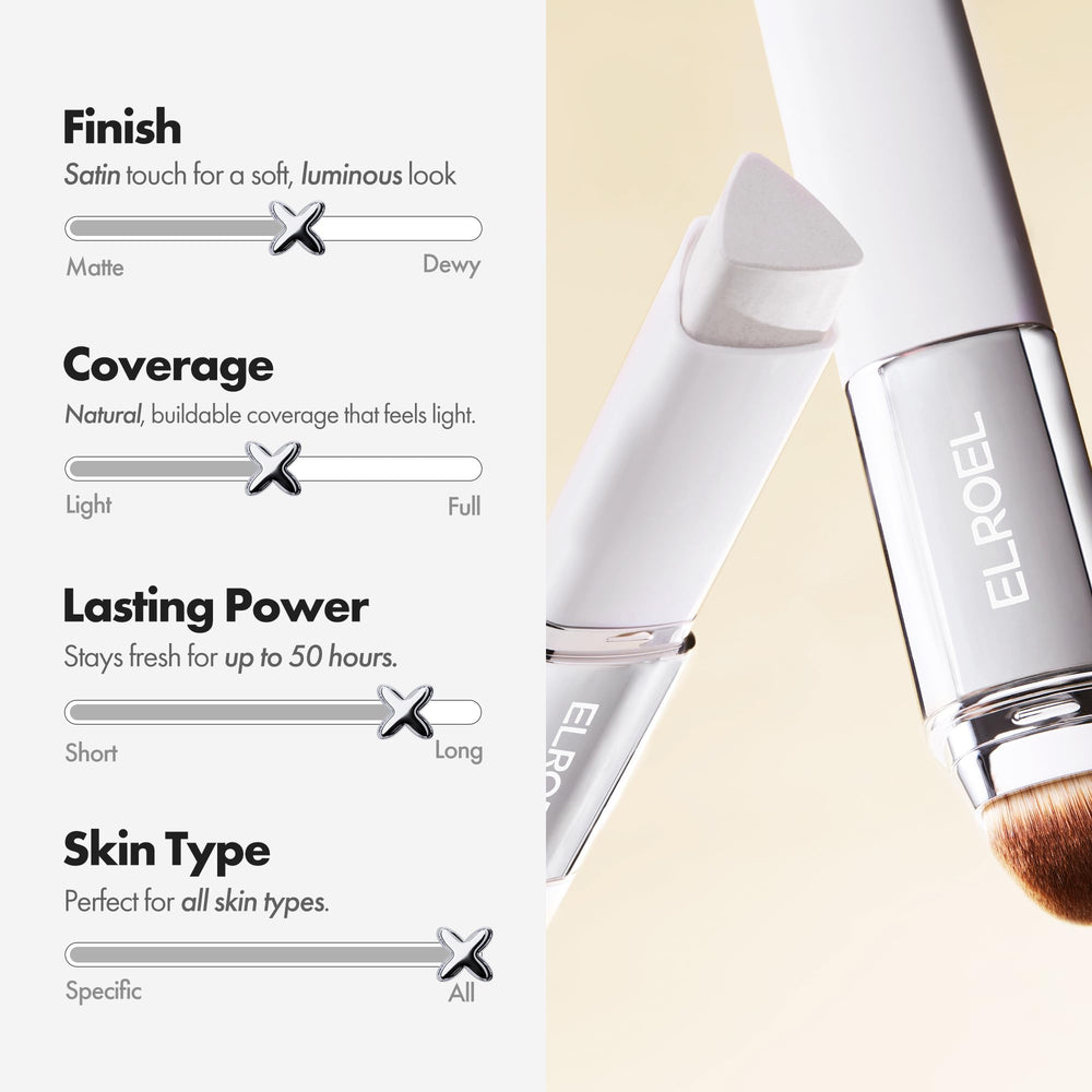 ELROEL Blanc Cover Stick V application fluide avec brosse.