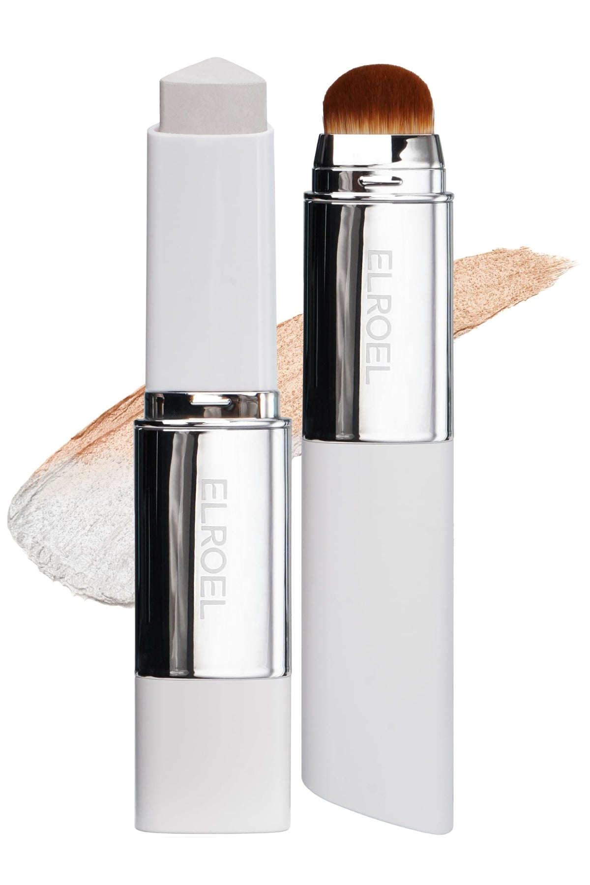 ELROEL Blanc Cover Stick V dans son étui pratique pour voyage et application facile.