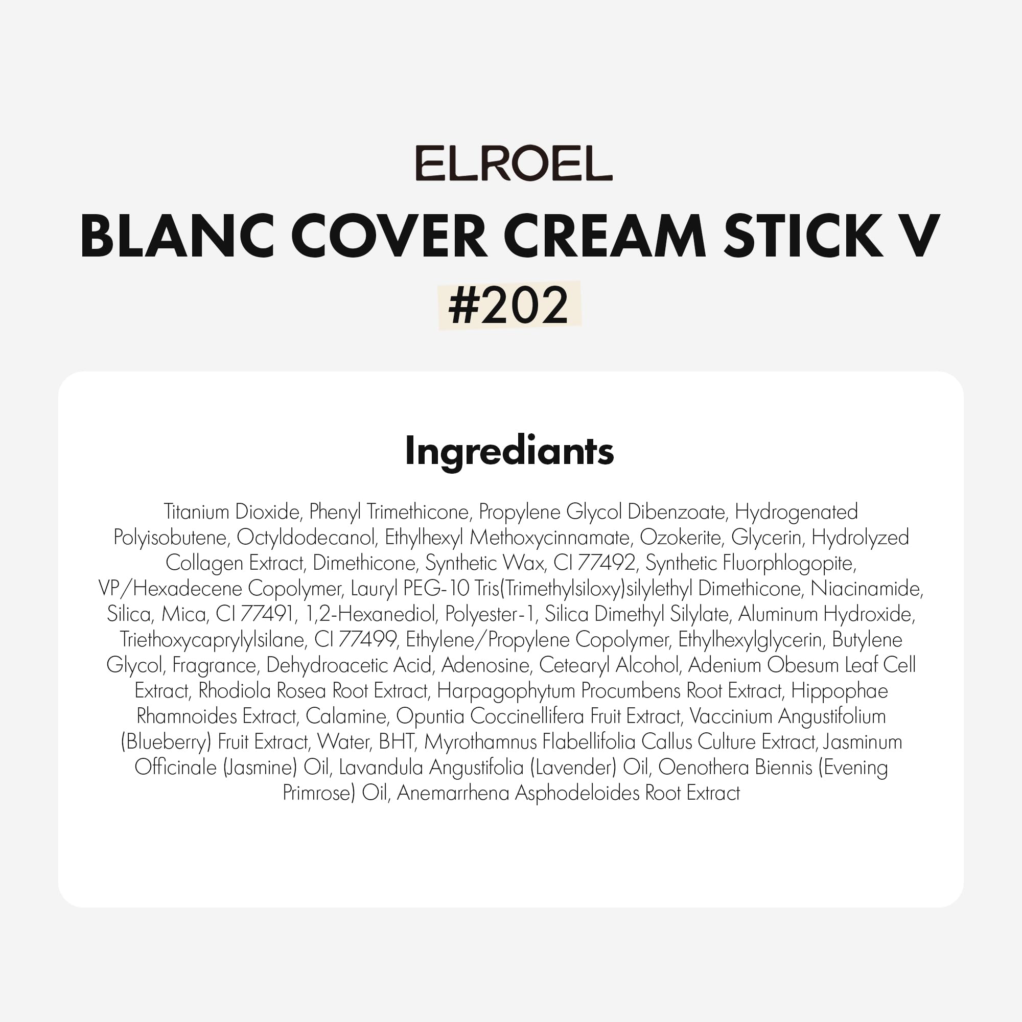 ELROEL Blanc Cover Stick V tout-en-un pour routine minimaliste