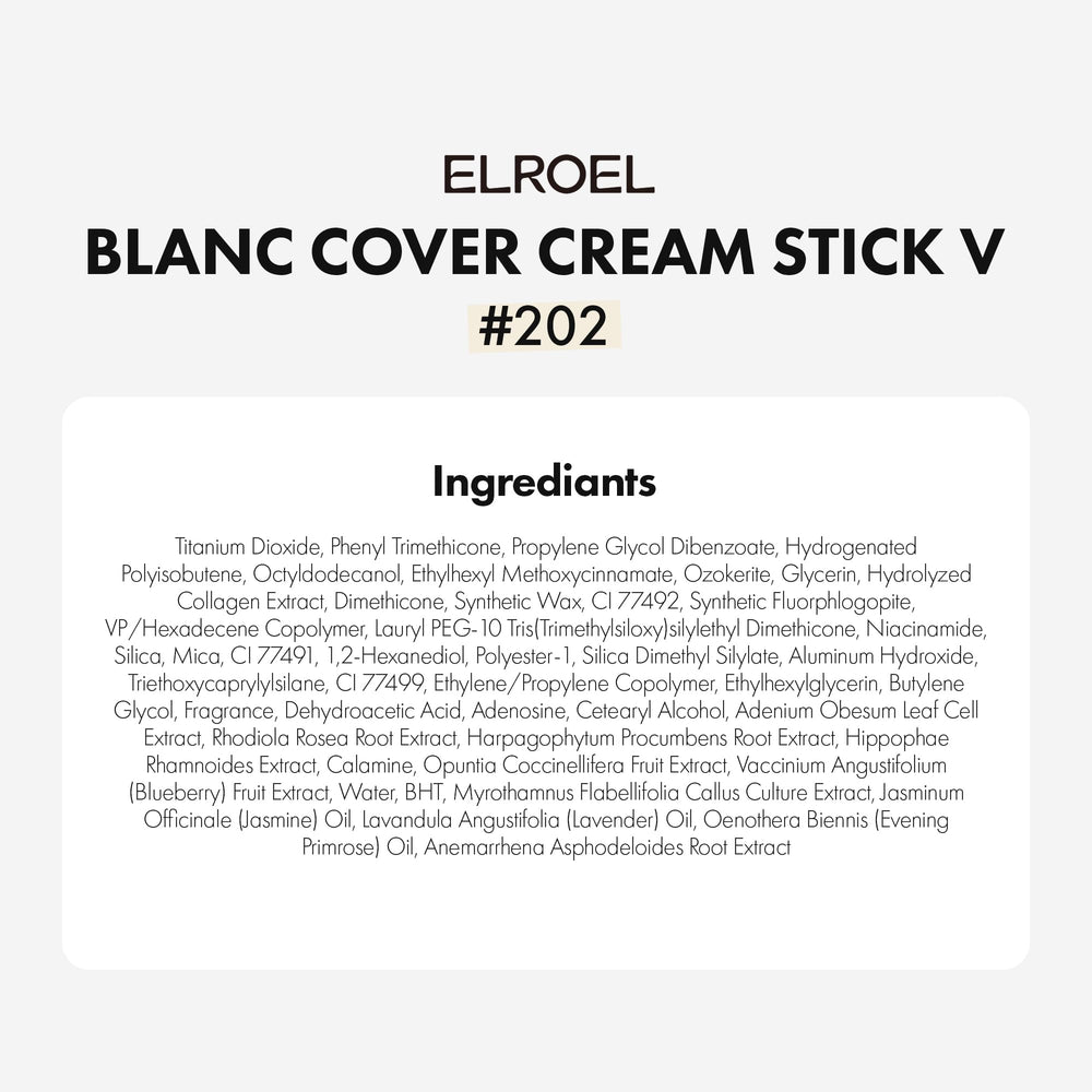 ELROEL Blanc Cover Stick V tout-en-un pour routine minimaliste