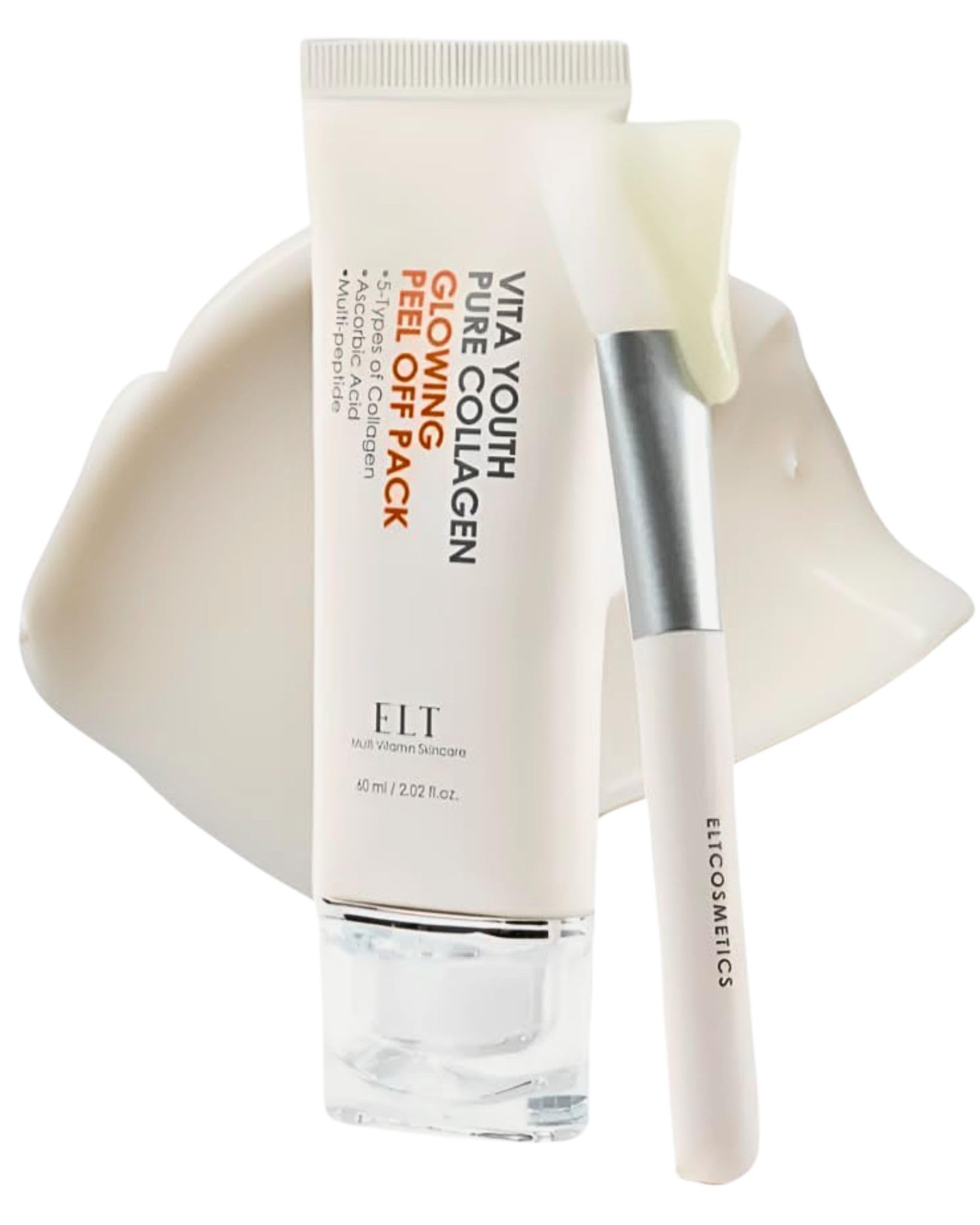 ELT Pure Collagen Peel-Off Masque Wrap avec brosse silicone pour une application propre
