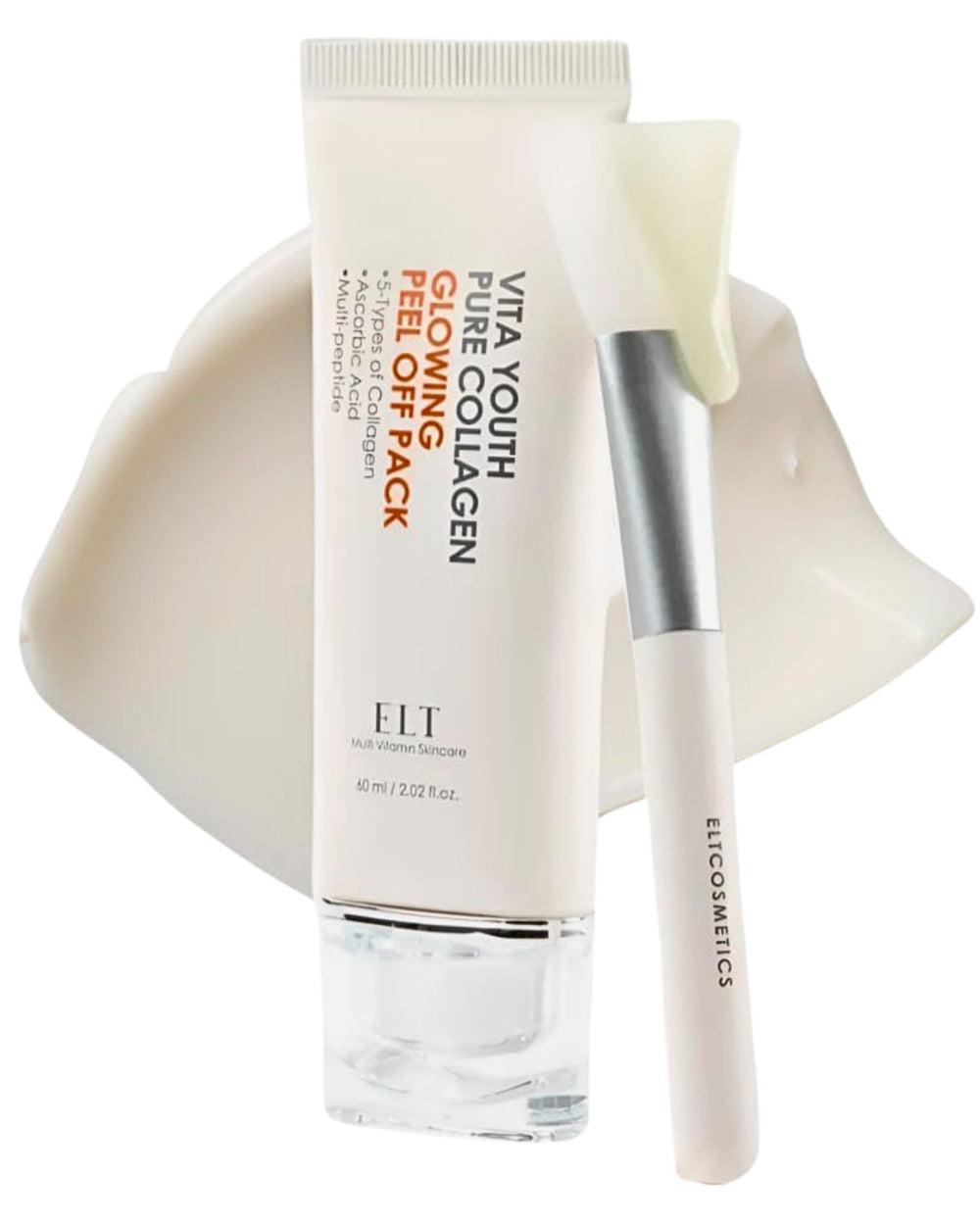 ELT Pure Collagen Peel-Off Masque Wrap avec brosse silicone pour une application propre