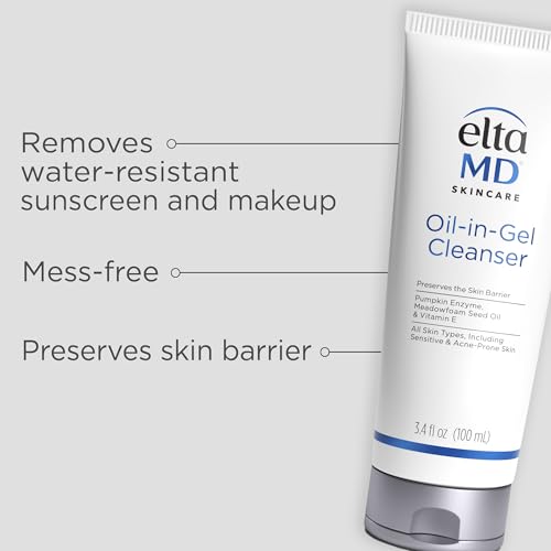 EltaMD Oil-In-Gel: texture gel qui se transforme en huile pour massage facial.