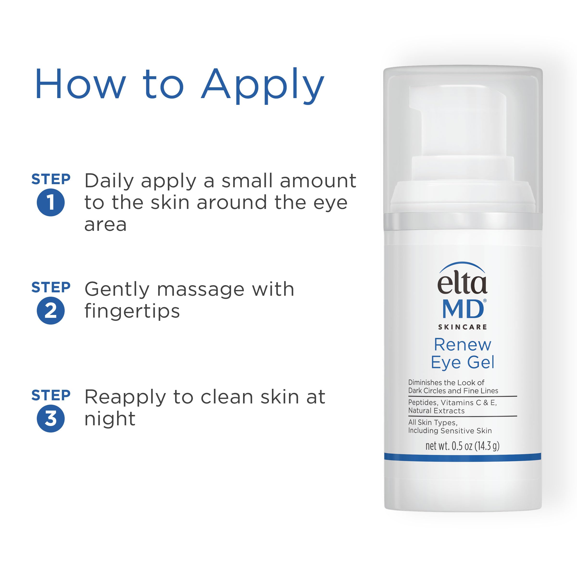 EltaMD Renew Eye Gel – riche en acide hyaluronique pour l’hydratation.
