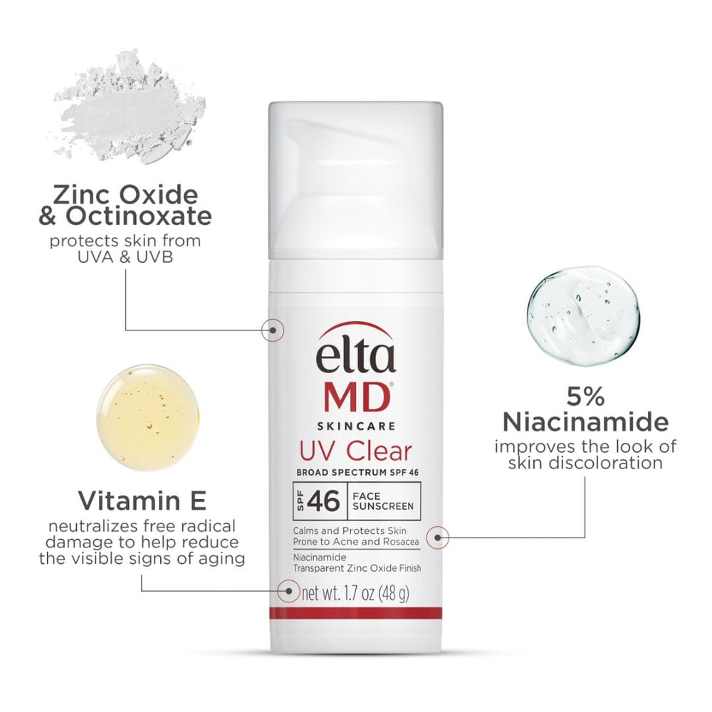 EltaMD UV Clear format voyage: emballage pratique pour les déplacements.