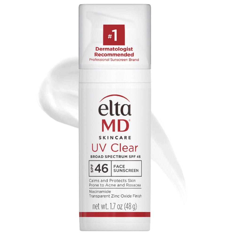 EltaMD UV Clear Visage pompe 46 offre une protection légère sans résidu blanc.