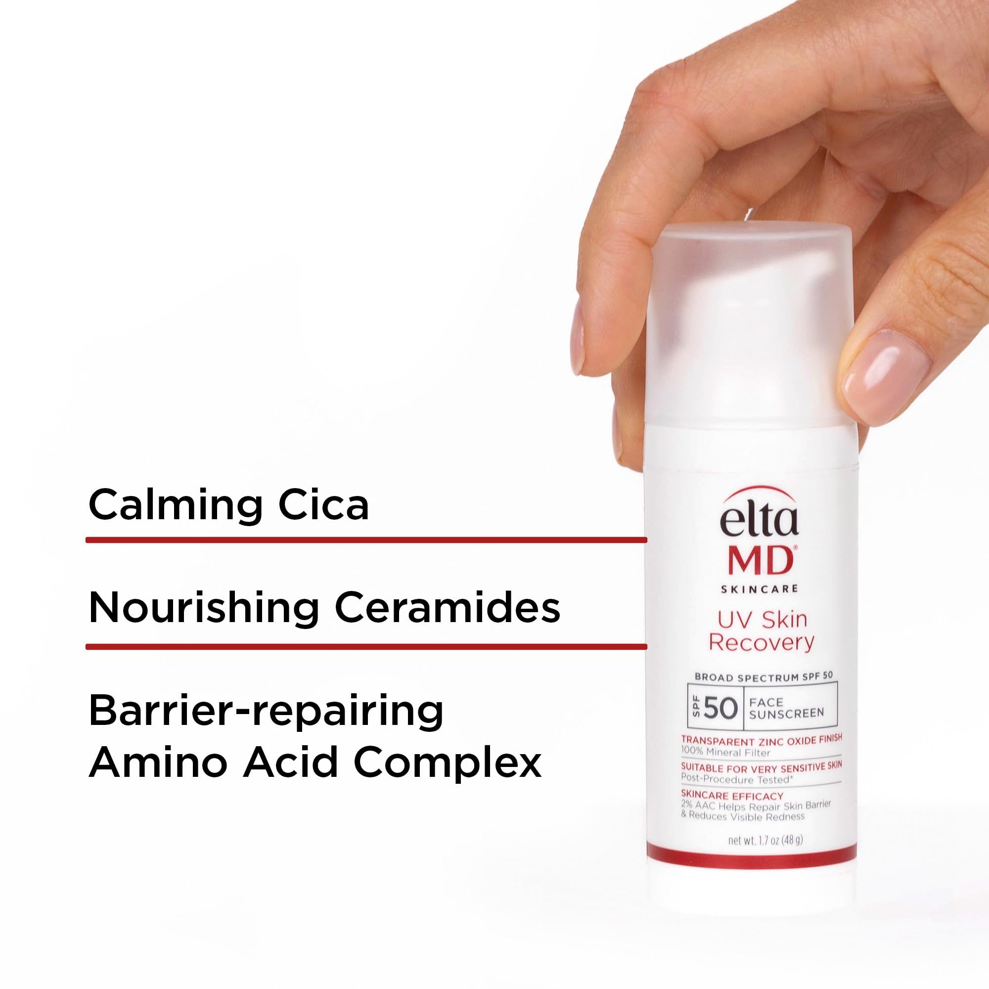 EltaMD UV Skin Recovery: tube crème non gras, application aisée