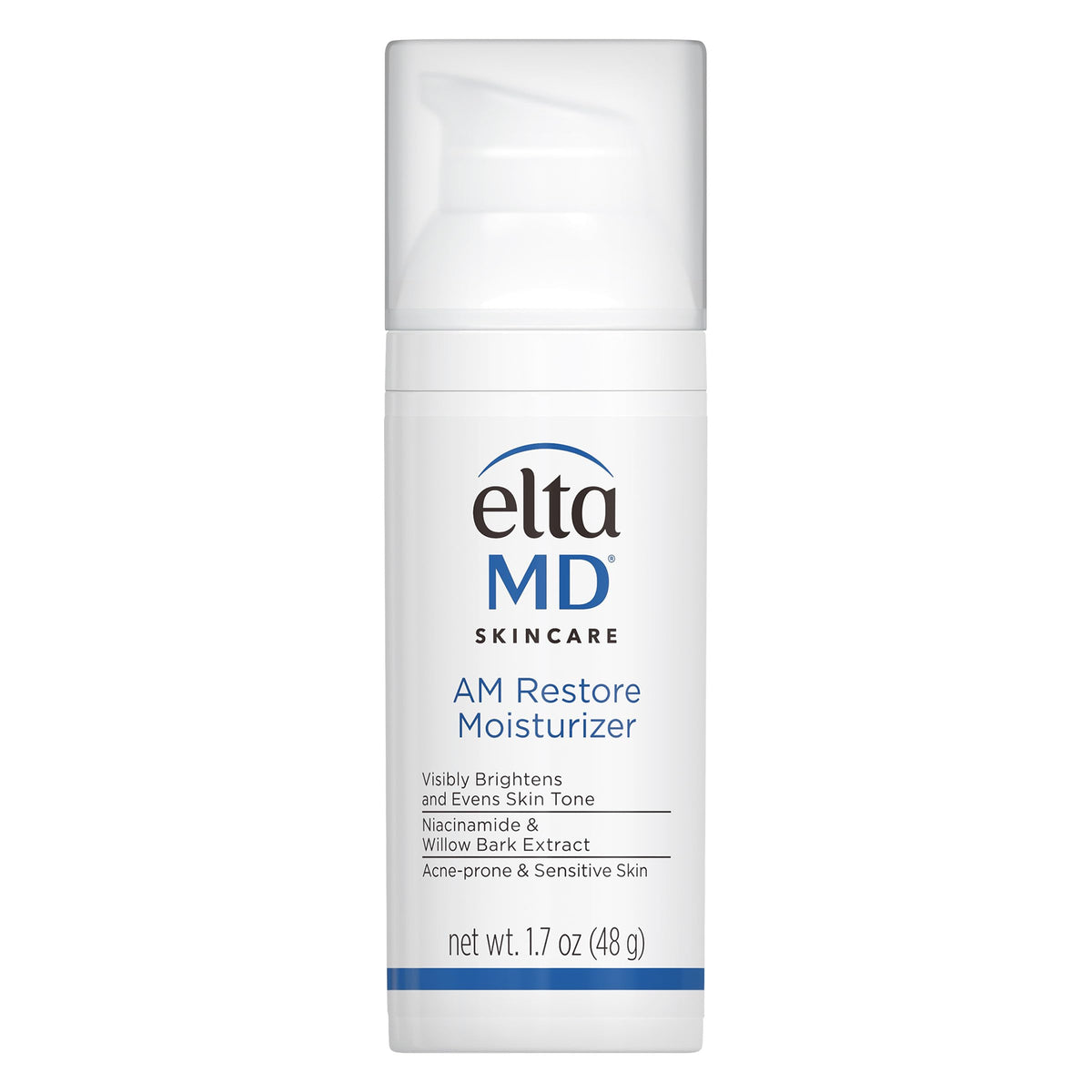 EltaMD AM Restore – bouteille-pompe avec hydratation légère pour le visage.