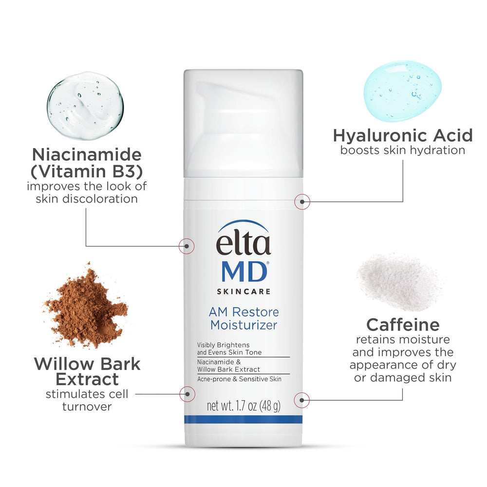 EltaMD AM Restore – peau sensible non comédogène, adaptée aux peaux réactives.