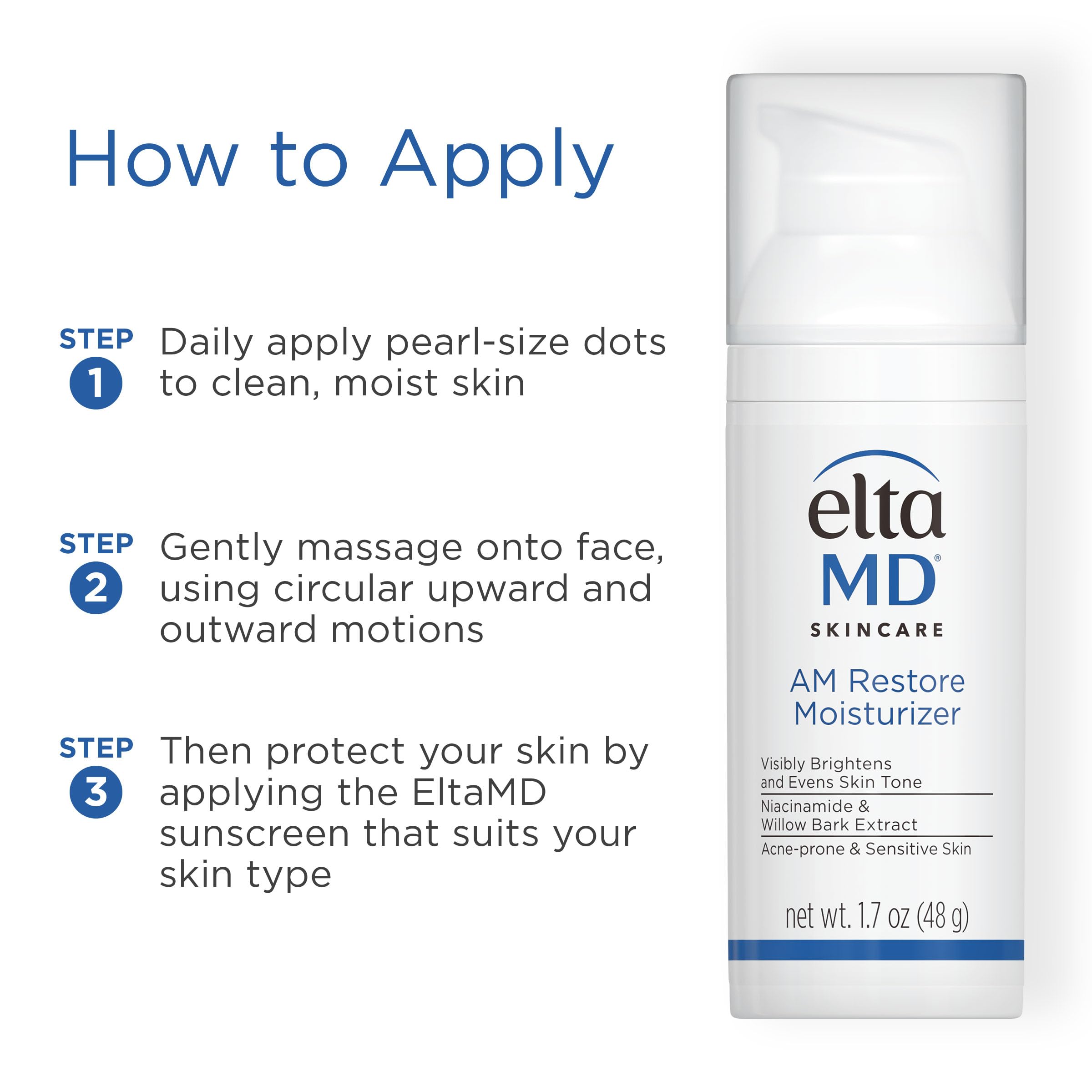 EltaMD AM Restore – formule sans parfum pour peaux sensibles.