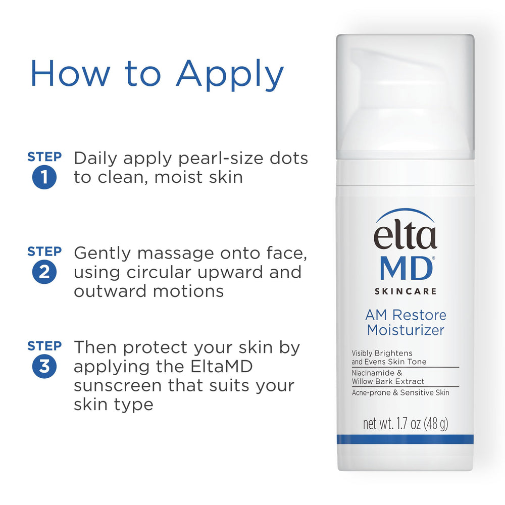 EltaMD AM Restore – formule sans parfum pour peaux sensibles.