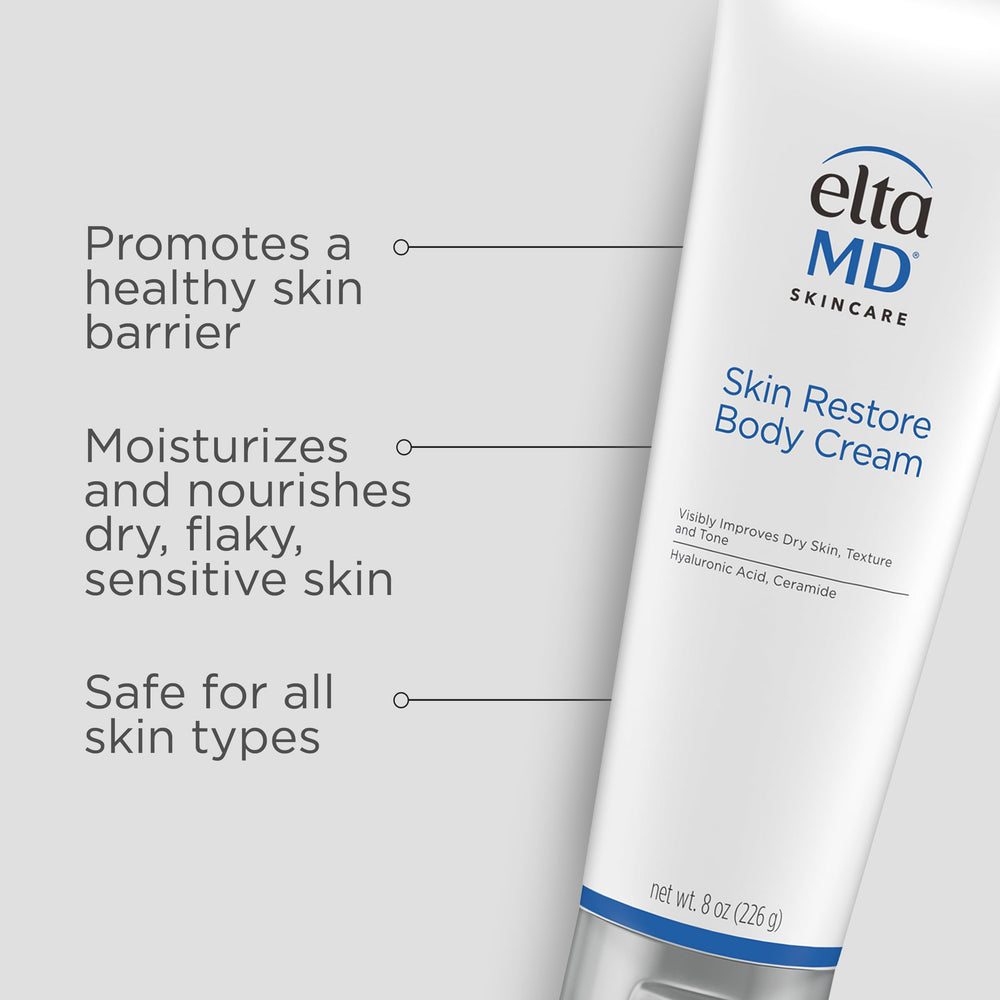 EltaMD Crème Corps Sans Parfum – texture légère adaptée aux peaux sensibles.