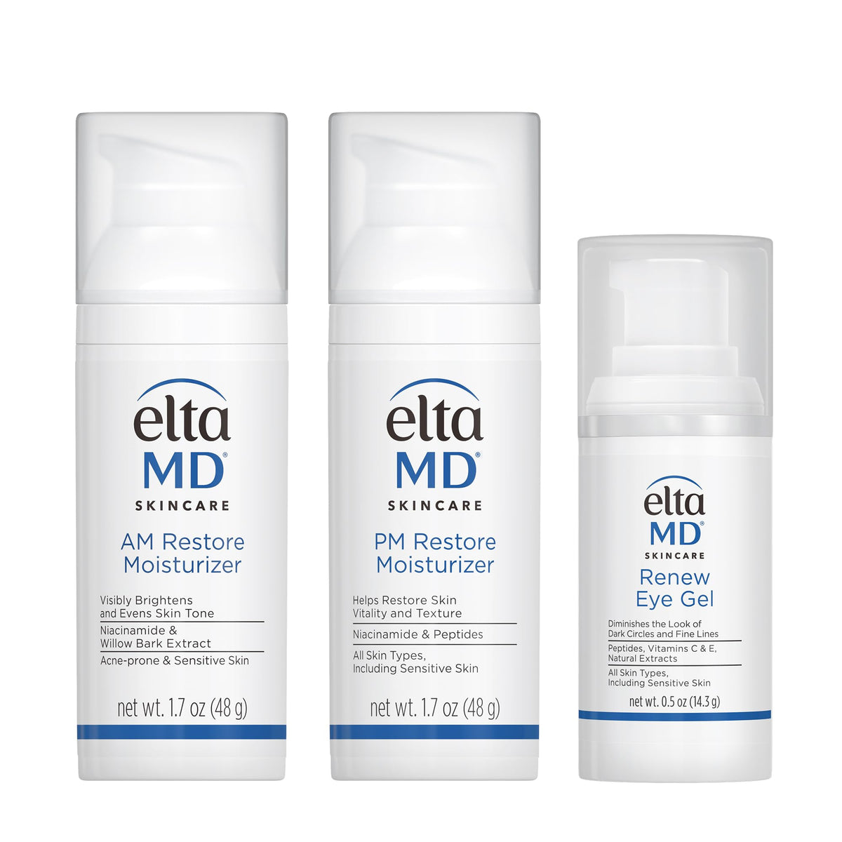 EltaMD AM Restore, flacon visage: hydratation légère pour démarrer la journée.