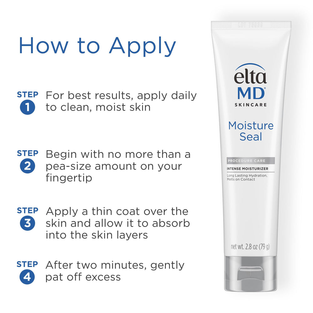 Application sur le corps, hydratation en profondeur avec EltaMD Moisture Seal.