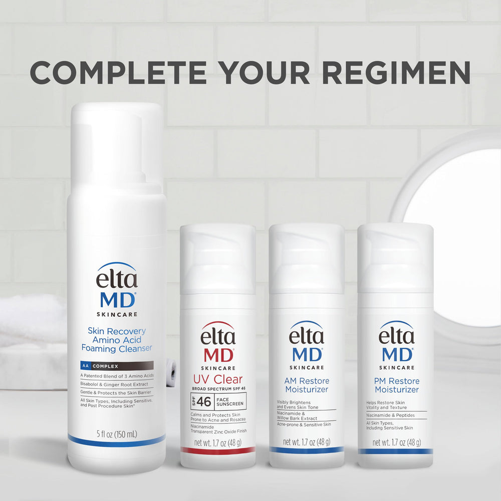 Sans parfum EltaMD PM Restore convient aux peaux sensibles.