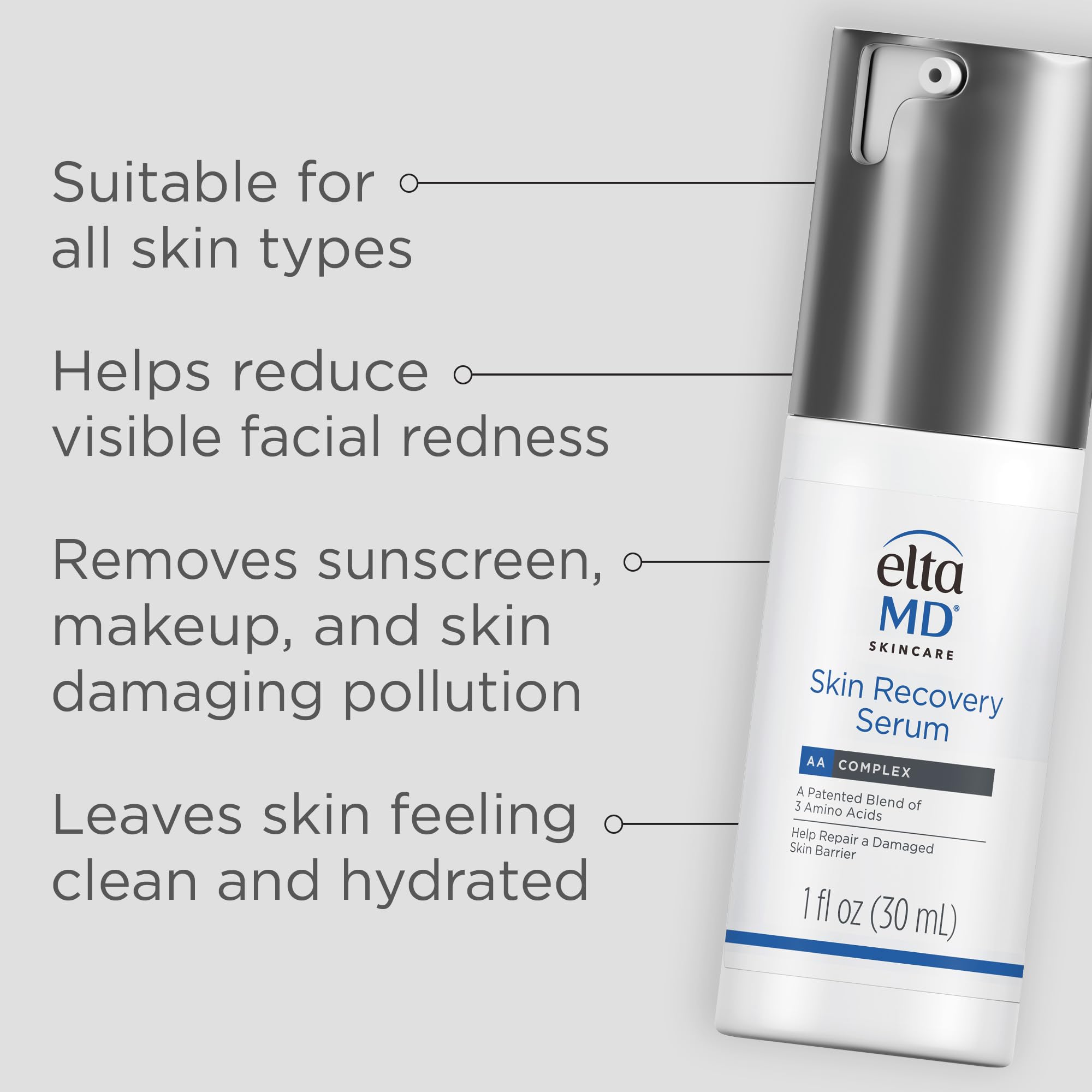 Texture légère du sérum EltaMD Skin Recovery sur peau sensible