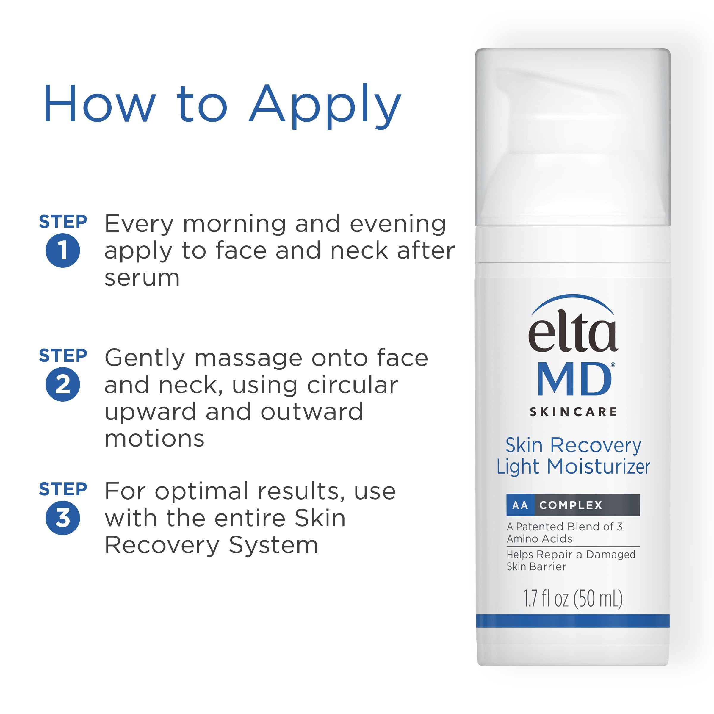 EltaMD utilisable matin et soir pour une hydratation continue.