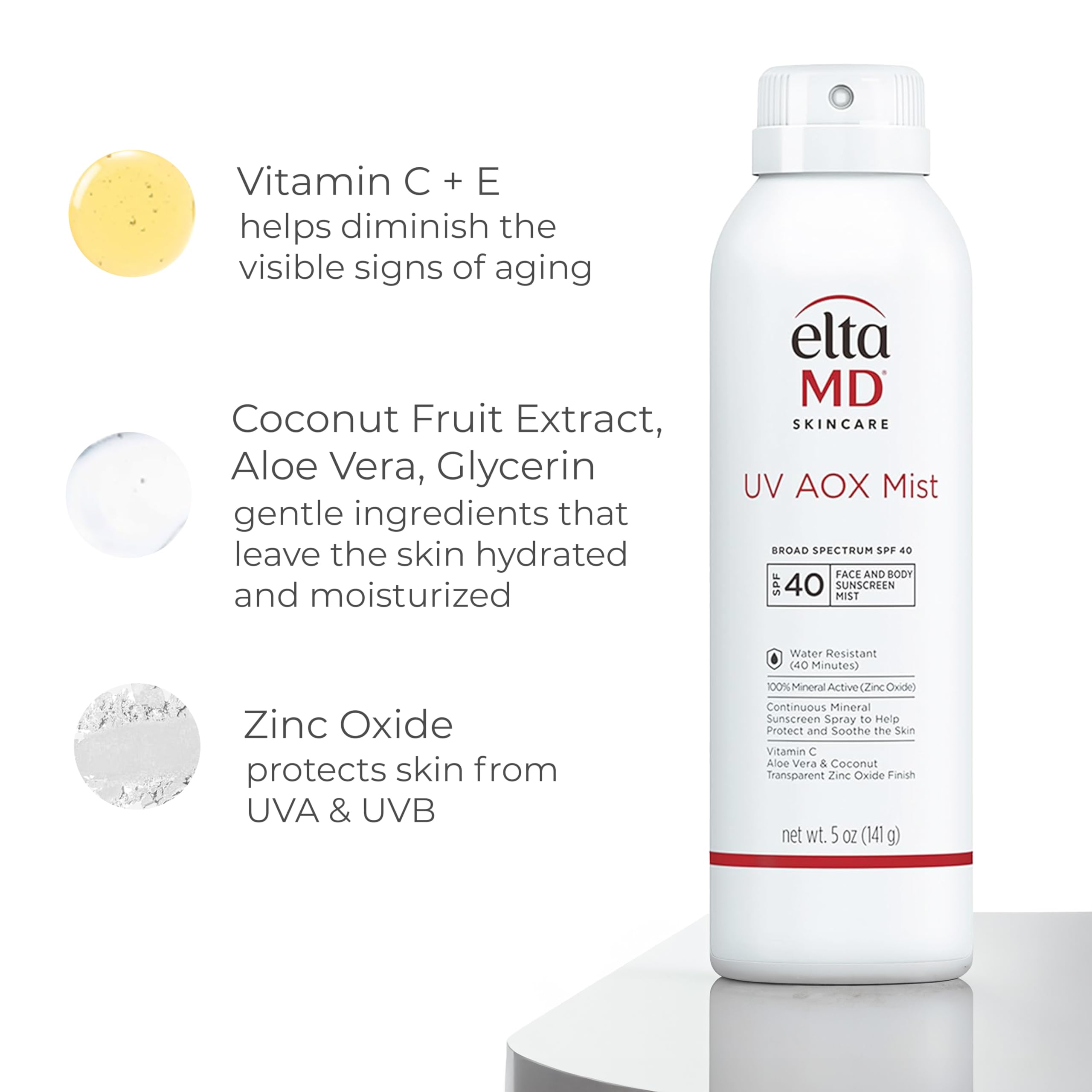 EltaMD UV AOX Mist finition transparente après application