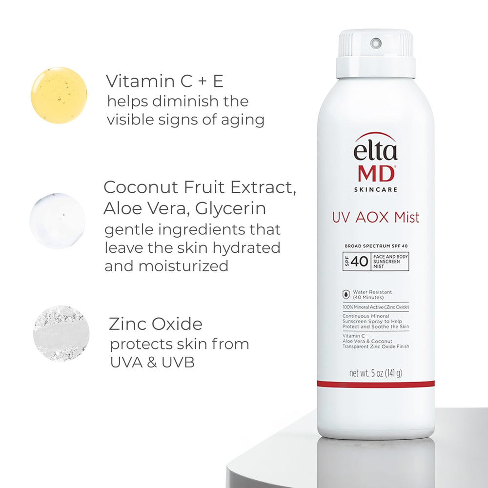 EltaMD UV AOX Mist finition transparente après application