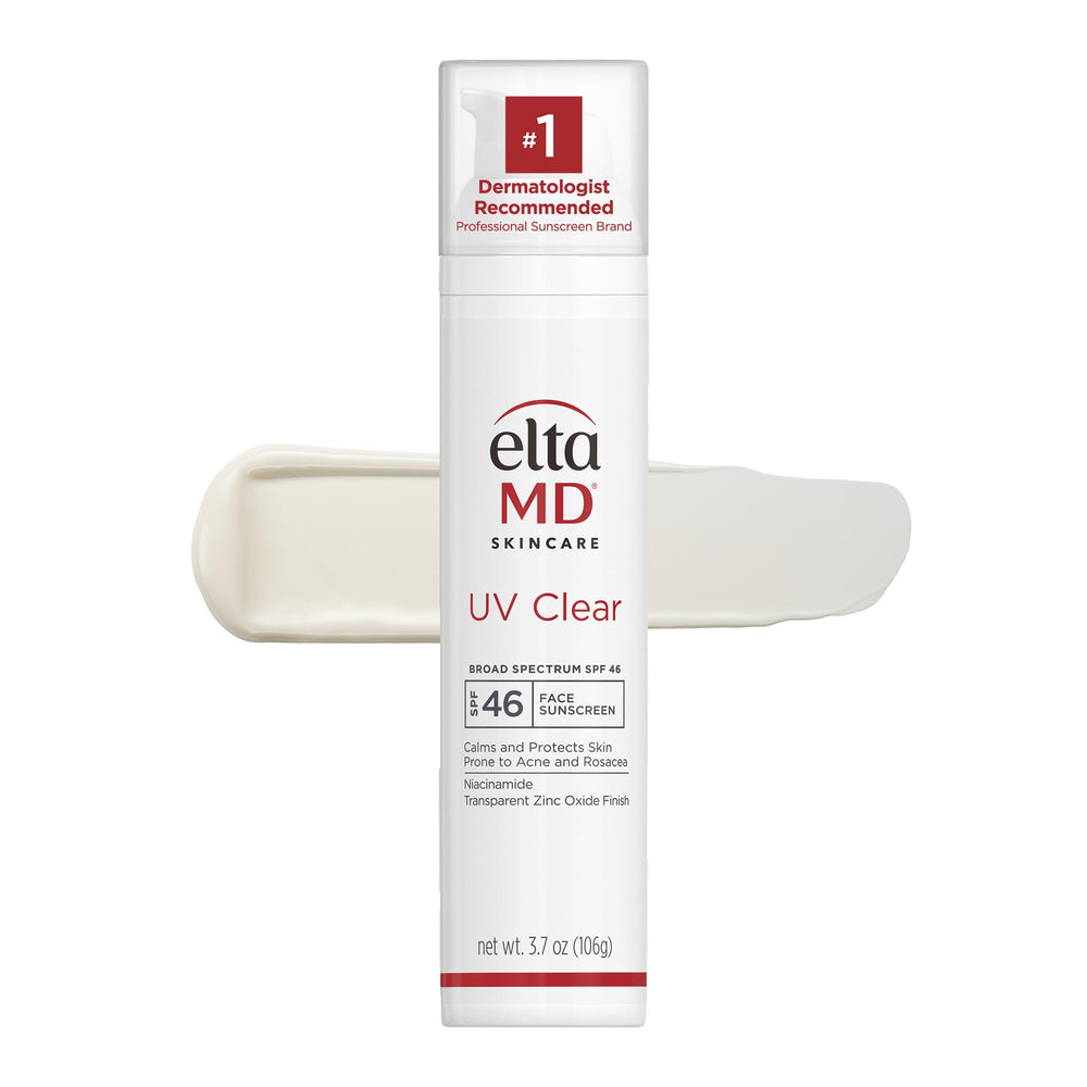 EltaMD UV Clear SPF 46 – Bouteille pompe prête à l’emploi pour peau sensible.
