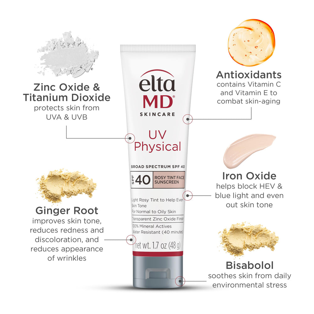EltaMD UV Physical Rosy Tint résiste à l'eau 40 minutes