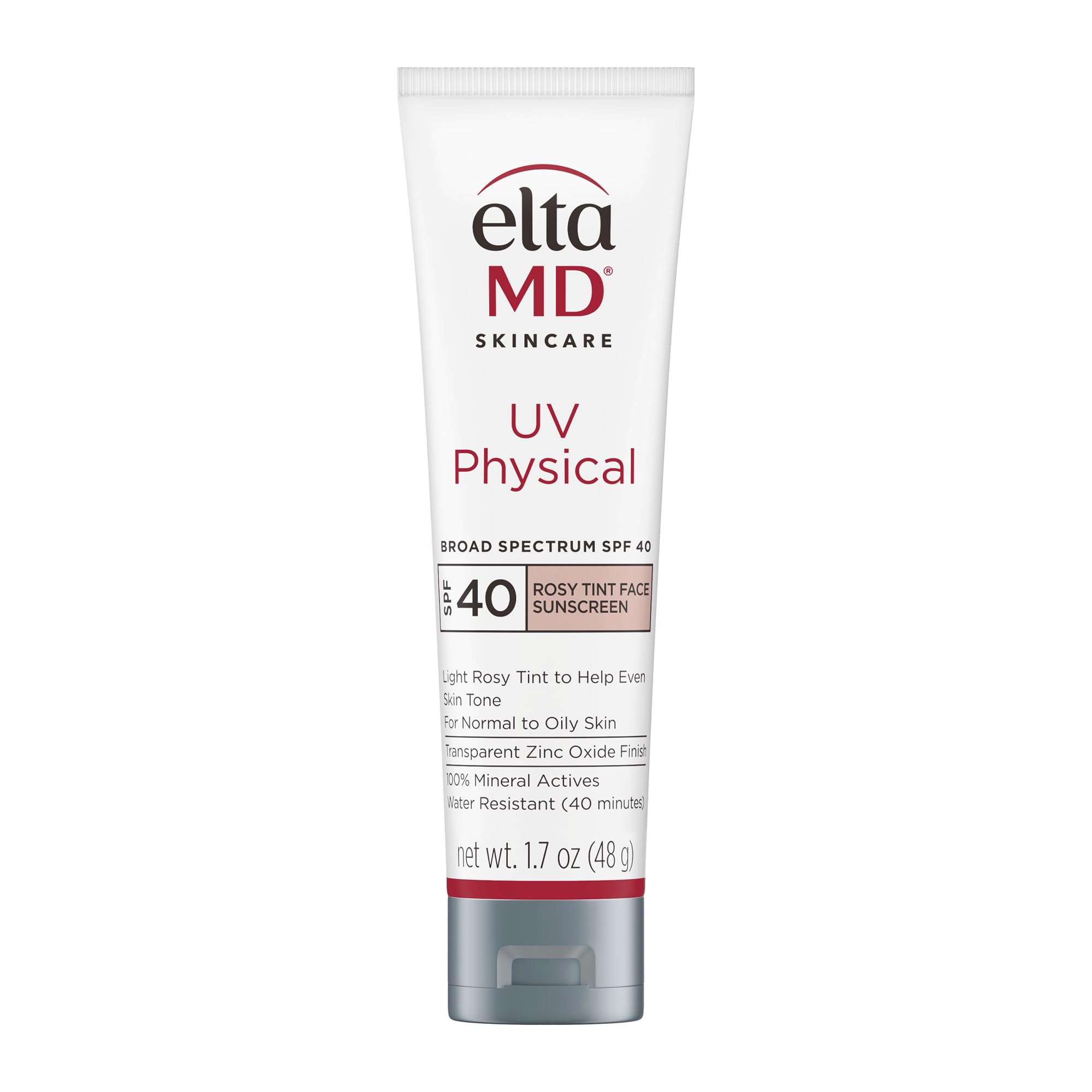 EltaMD UV Physical Rosy Tint SPF40 – flacon, protection minérale fiable pour le visage