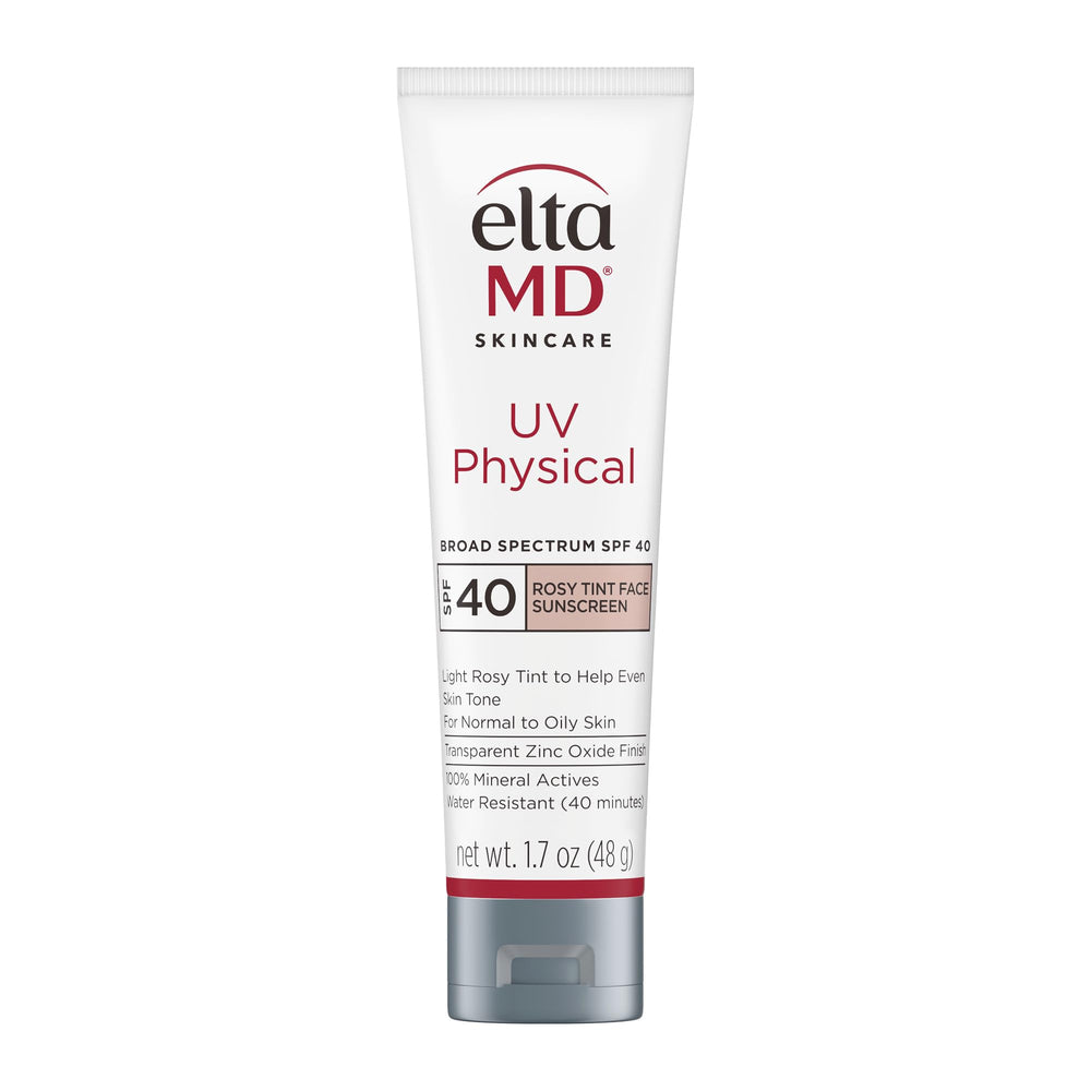 EltaMD UV Physical Rosy Tint SPF40 – flacon, protection minérale fiable pour le visage