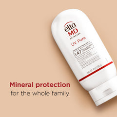 EltaMD UV Pure protection visage et corps, bouclier naturel UVA et UVB.