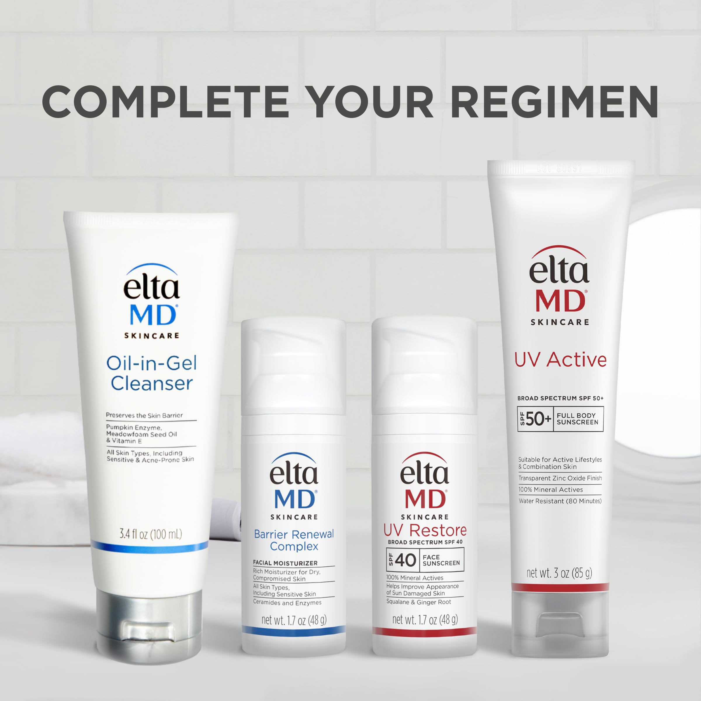 EltaMD UV Restore protection UV à large spectre: couvre UVA et UVB.