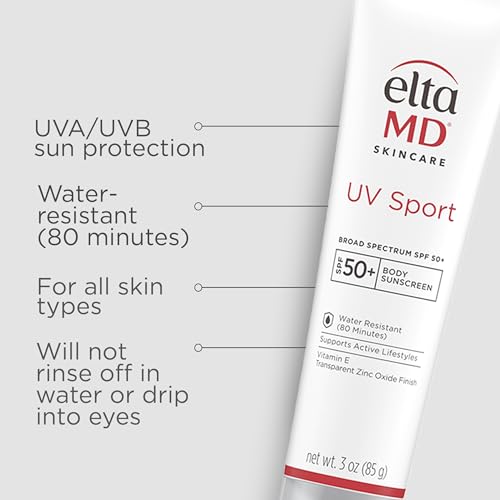 Application sur peau avec EltaMD UV Sport, préparation avant exposition solaire