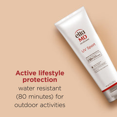EltaMD UV Sport: sans-huile-texture-legere, peau nette après application.