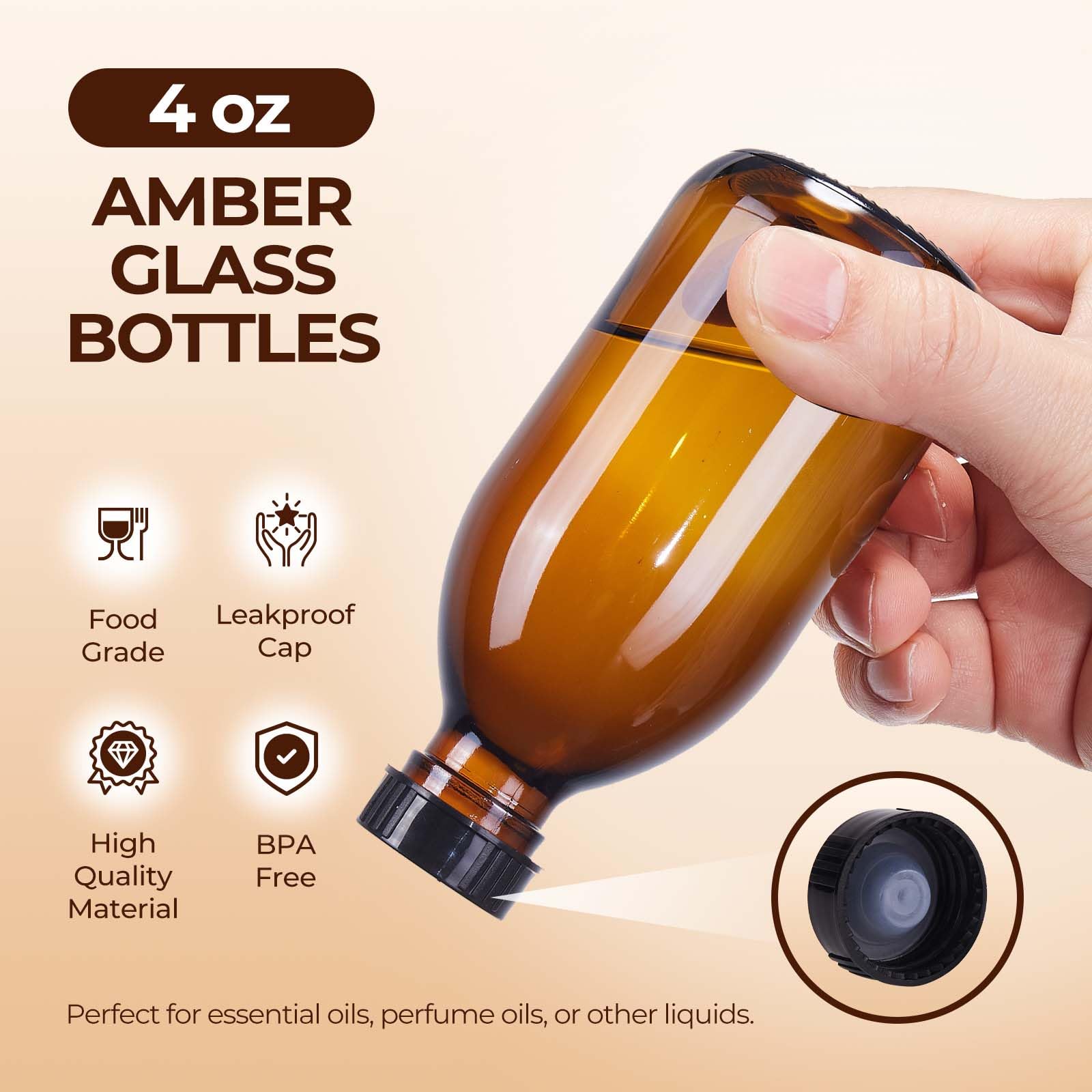 Extrait de vanille dans bouteille ambrée Elumeiro pour aroma et conservation