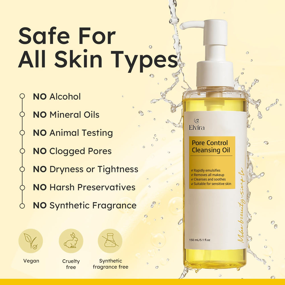 Elvira Pure Cleansing Oil, peau sensible: formule douce et sûre.