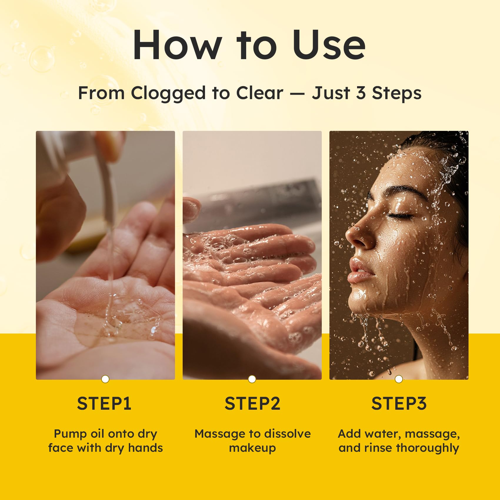 Elvira Pure Cleansing Oil, texture satinée prête pour l'émulsion.