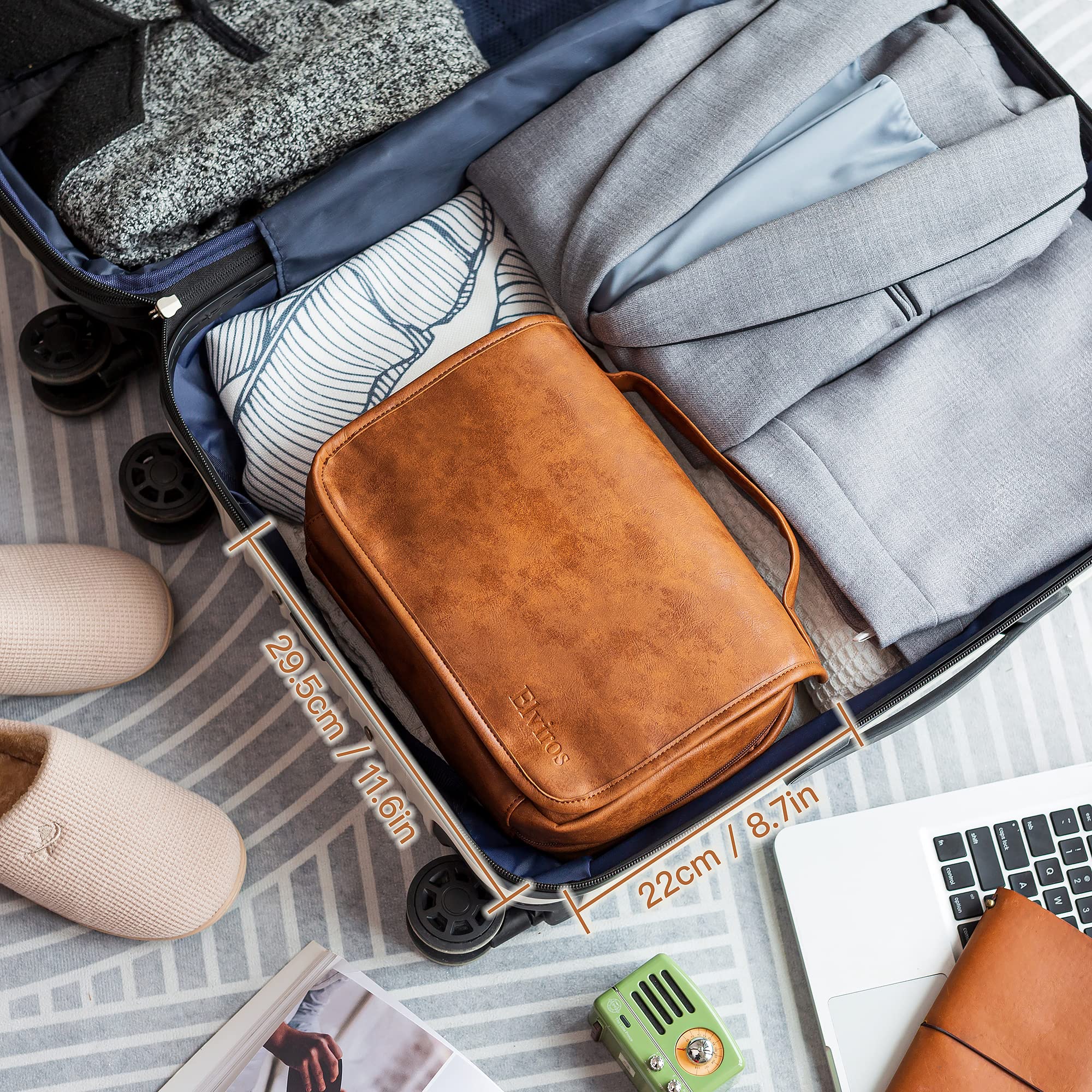 Elviros Dopp Kit design masculin et compact pour voyages