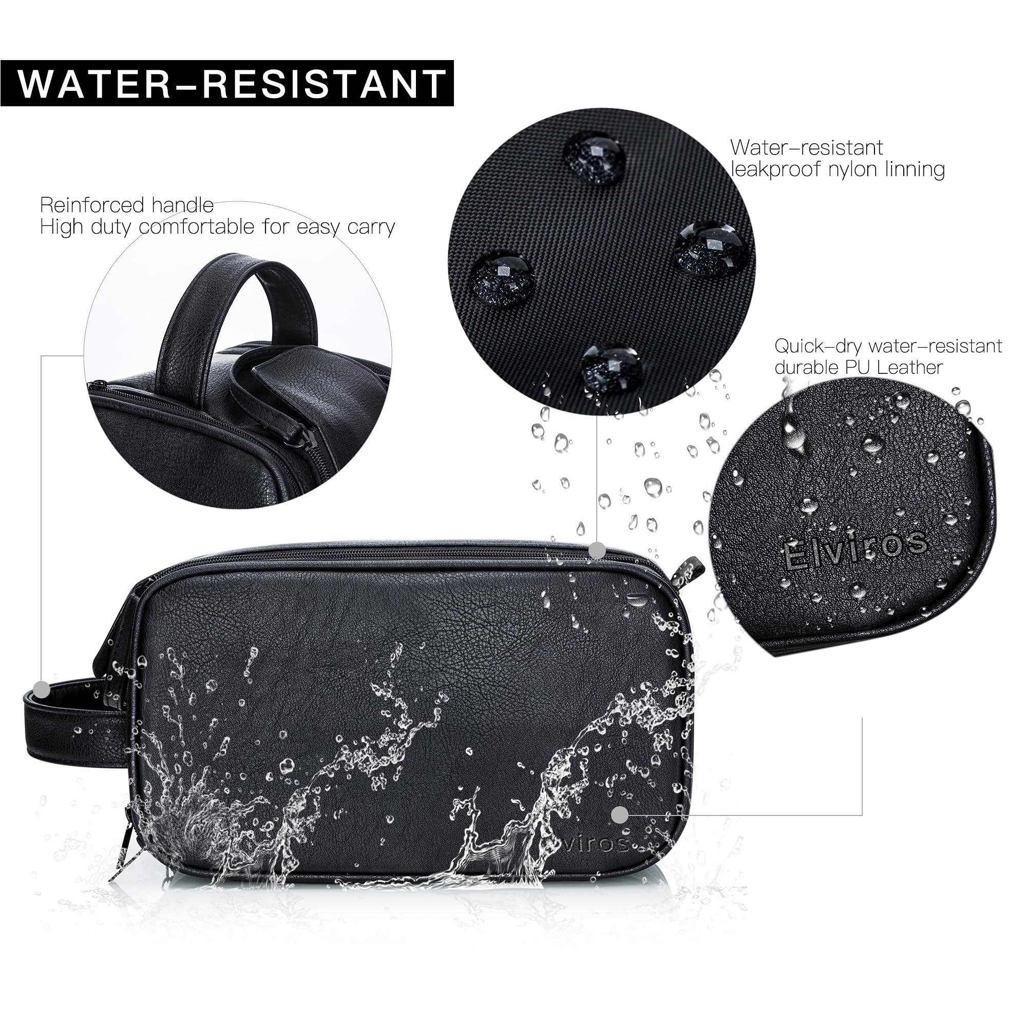 Elviros trousse-toilette intérieur avec poches organisées pour les indispensables.