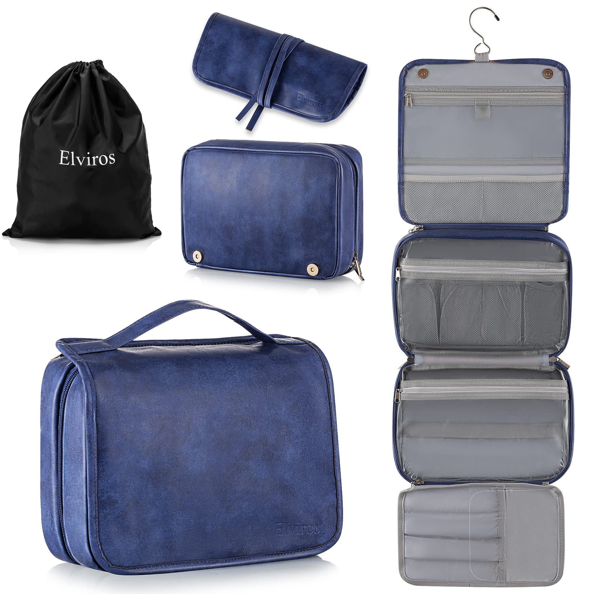 Trousse Elviros en cuir PU présentant le compartiment visible et l’organisation