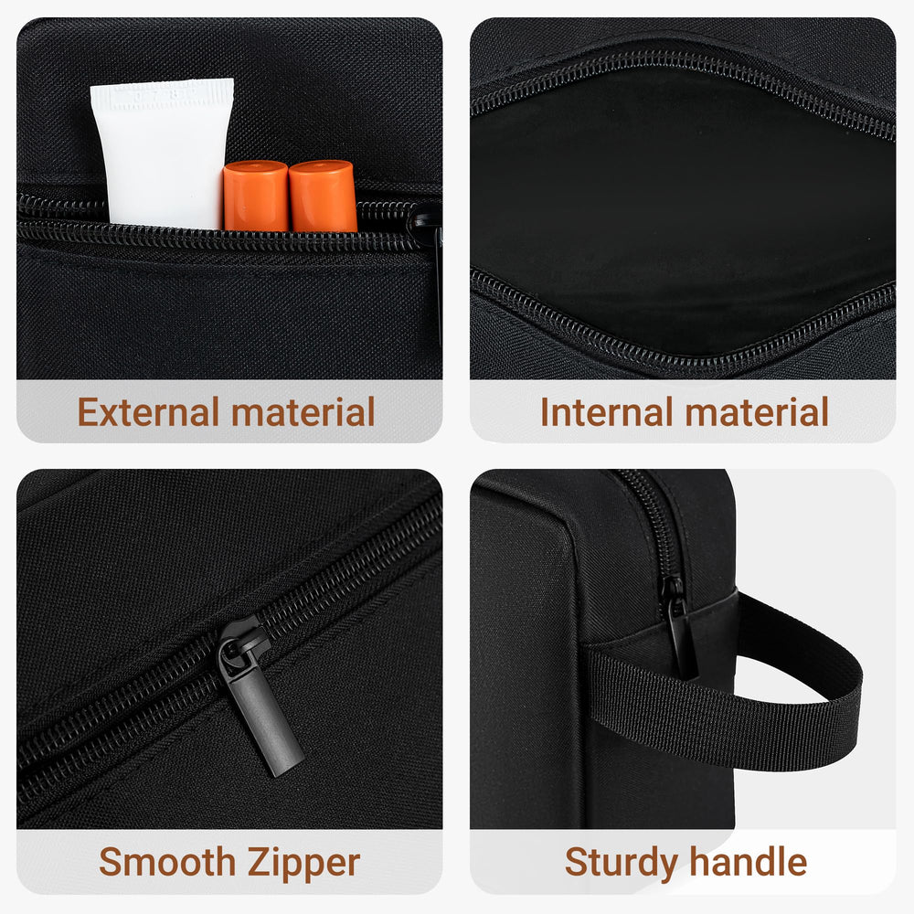 Elviros trousse voyage noire avec rangement et organisation supplémentaires