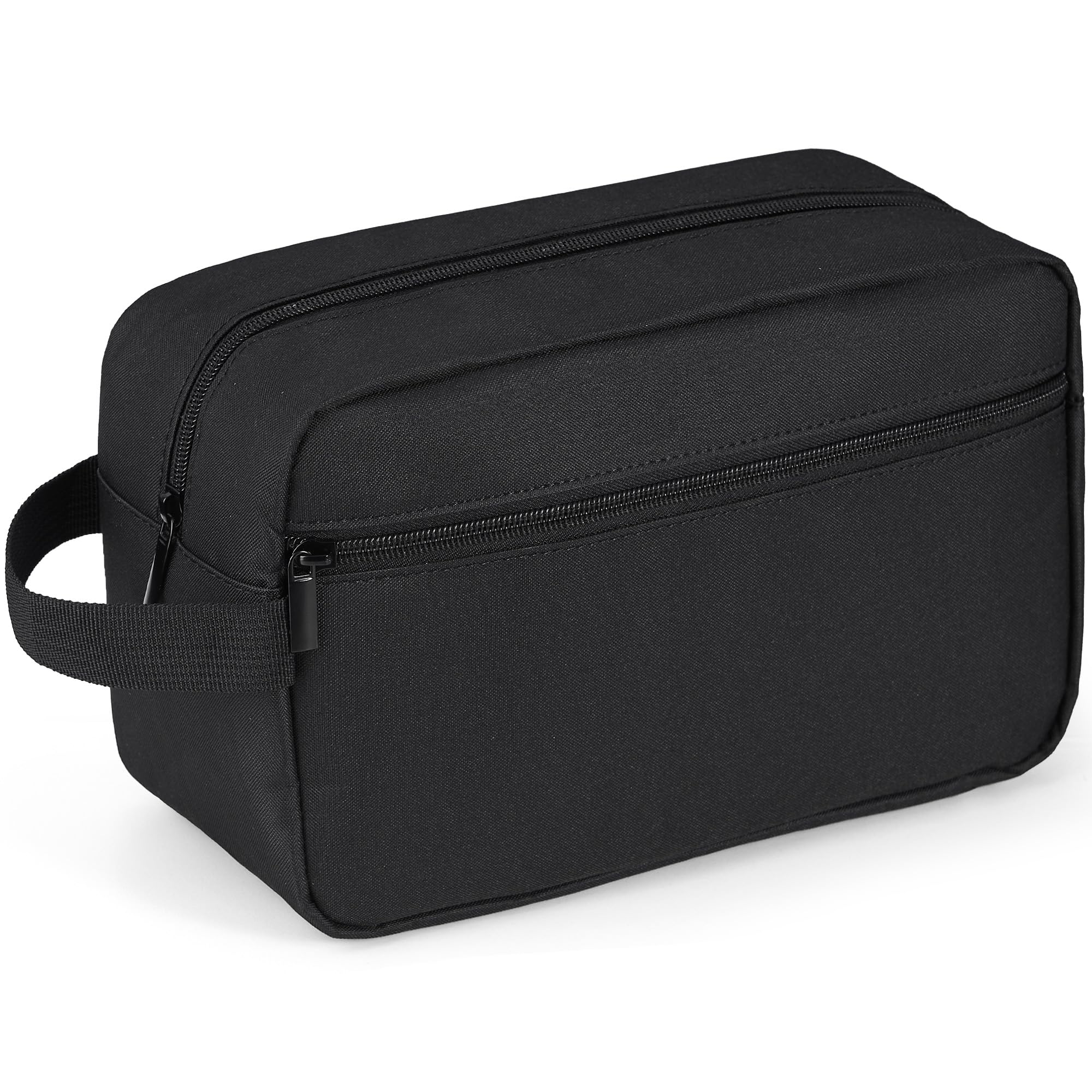 Elviros Trousse de toilette noire avec poignee et crochet pour accrocher
