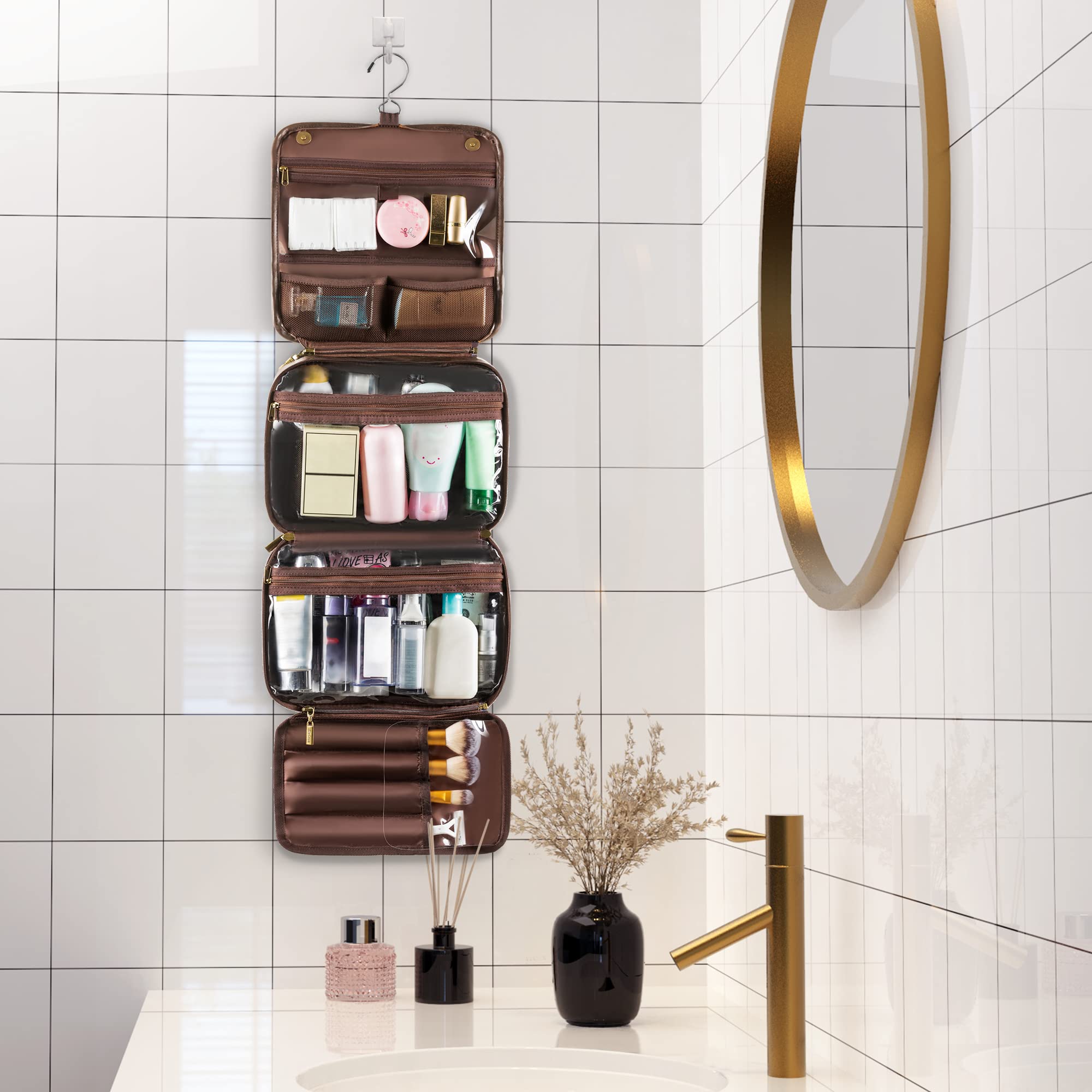 Elviros voyage-ensemble-sac-toilette, kit prêt à emporter pour voyages.