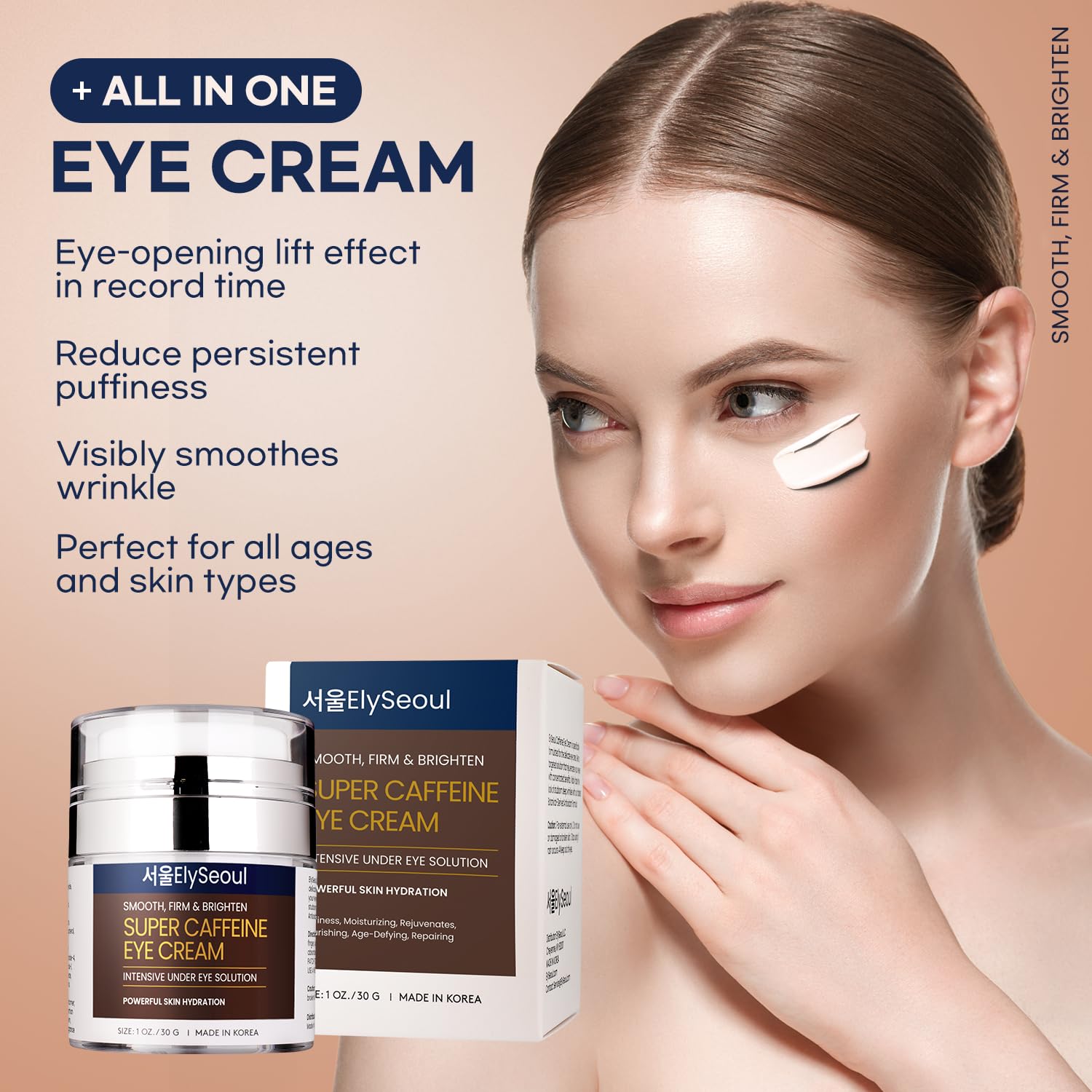 Squalène et huile d'olive nourrissent la zone délicate autour des yeux.
